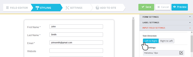  ARForms Input Field Styling 