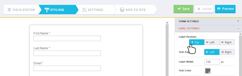  ARForms Label Styling 